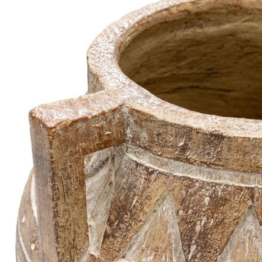 Aged Tribal Style Decorative Pot 35cm - Image 2