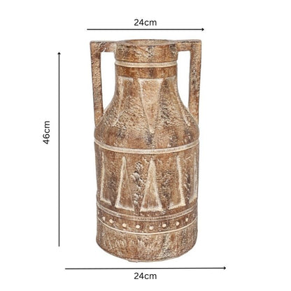 Aged Tribal Style Decorative Urn / Dried Flower Vase 46cm - Image 5