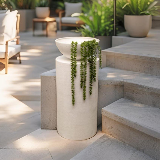 Feature Round Pillar w Planter 80cm - Image 2