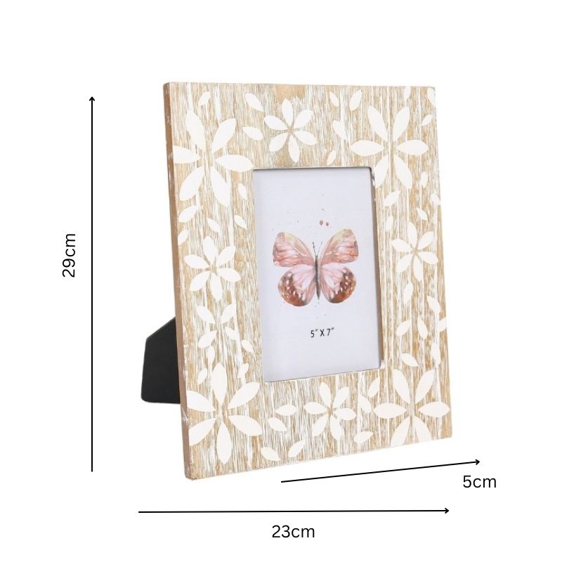 Flowers Design Photo Frame '5x7in' 29cm - Image 5