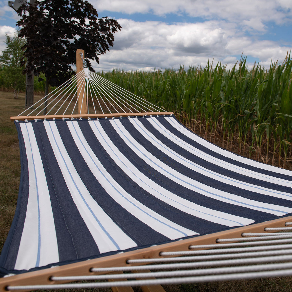 Vivere Sunbrella Quilted Spreader Bar Hammock (Double) - Harbor