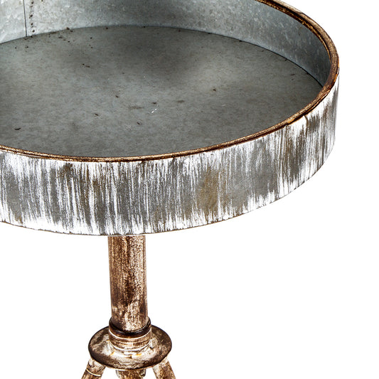 Set 2 Nested Galvanised Side Tables 40x70cm - Image 2