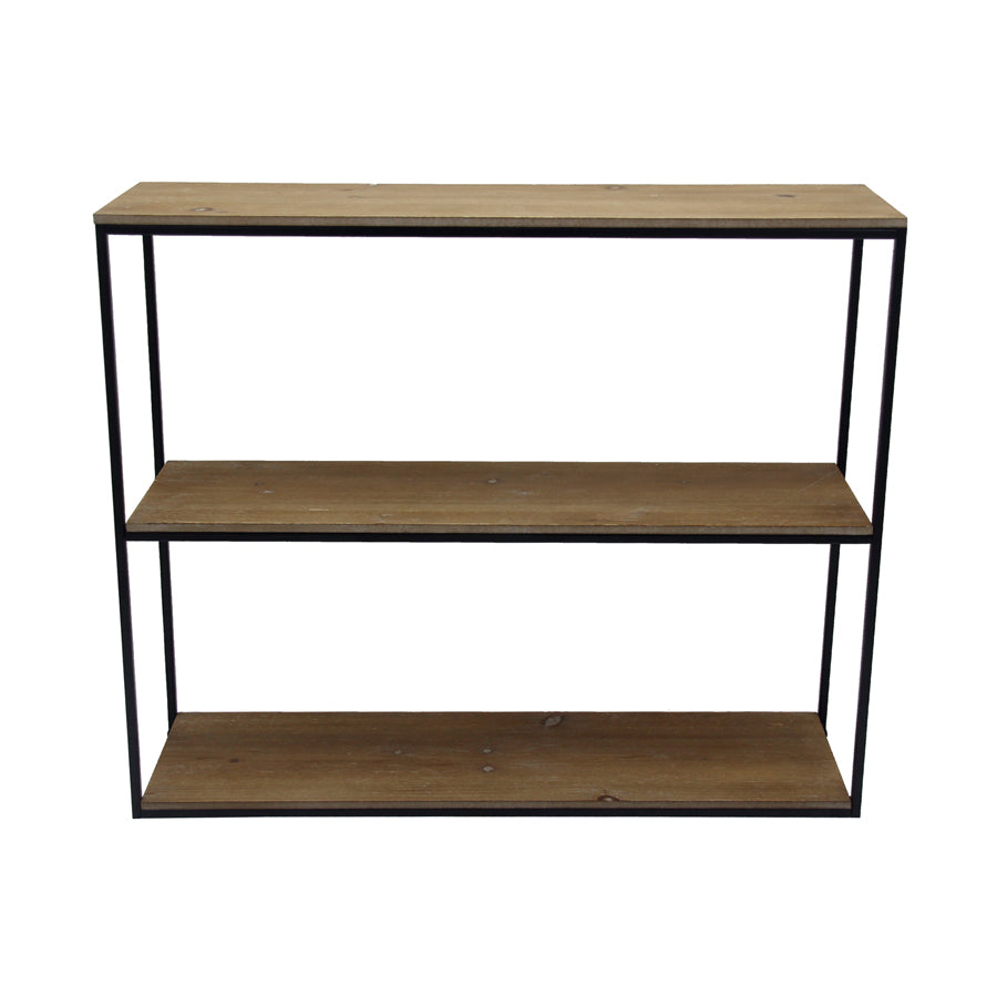 Contemporary Black Frame 3 Shelf Wall Unit 76x20cm - Image 2