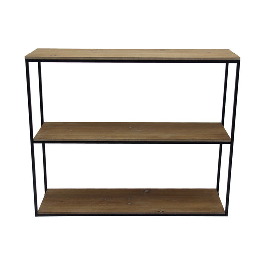 Contemporary Black Frame 3 Shelf Wall Unit 76x20cm - Image 2