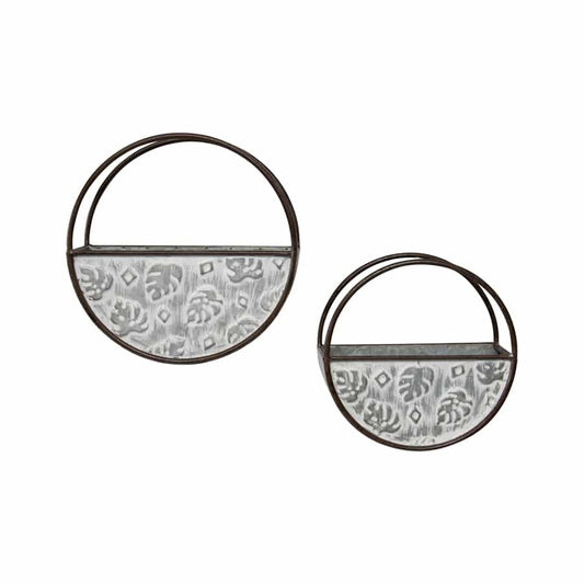 Set 2 Nested Floating Monstera Wall Planters 35x14cm - Image 2