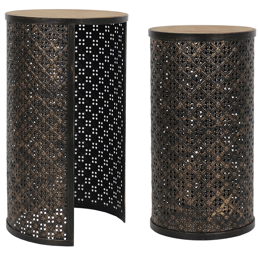 Set 2 Lustre Occasional Side Tables 70cm