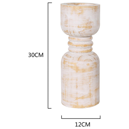 Contemporary Carved Loop Pillar Candleholder 30cm - Image 2