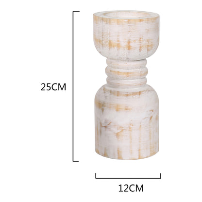 Contemporary Carved Loop Pillar Candleholder 25cm - Image 2