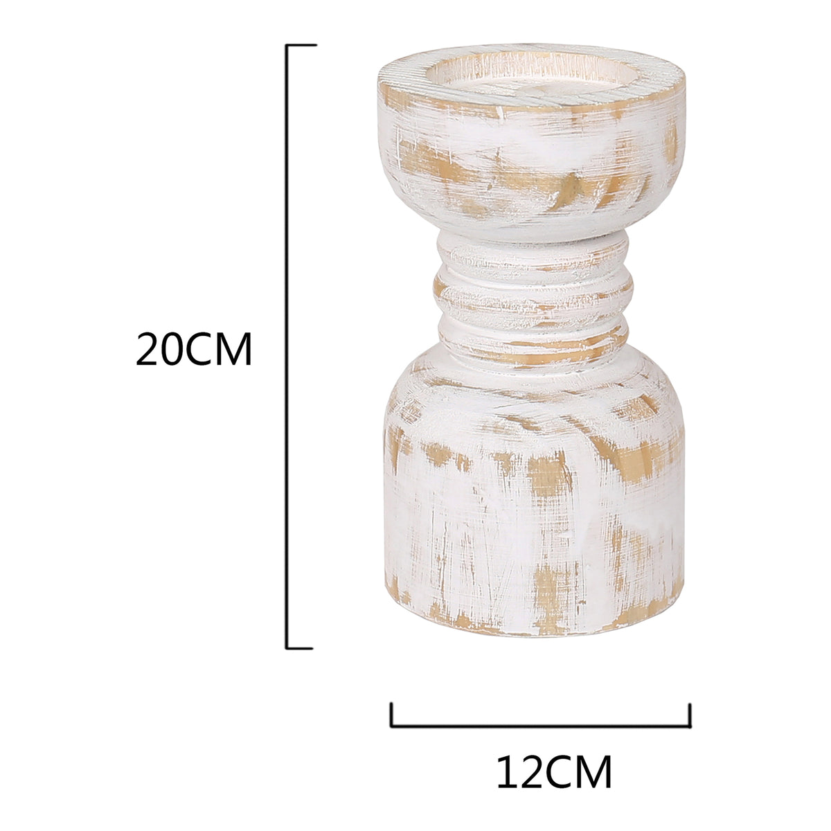 Contemporary Carved Loop Pillar Candleholder 20cm - Image 2