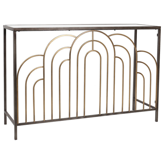 Aura Art Deco Console Table w Mirror Top 120cm