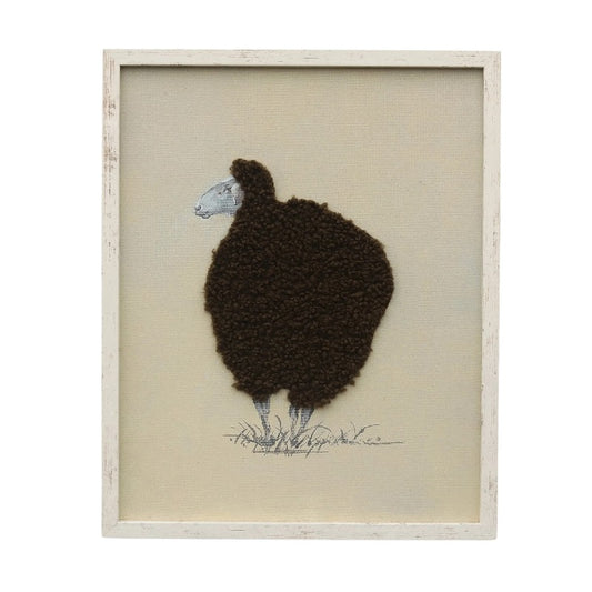 Cuddly Sheep Hand-Made Framed Canvas Wall Art 50cm