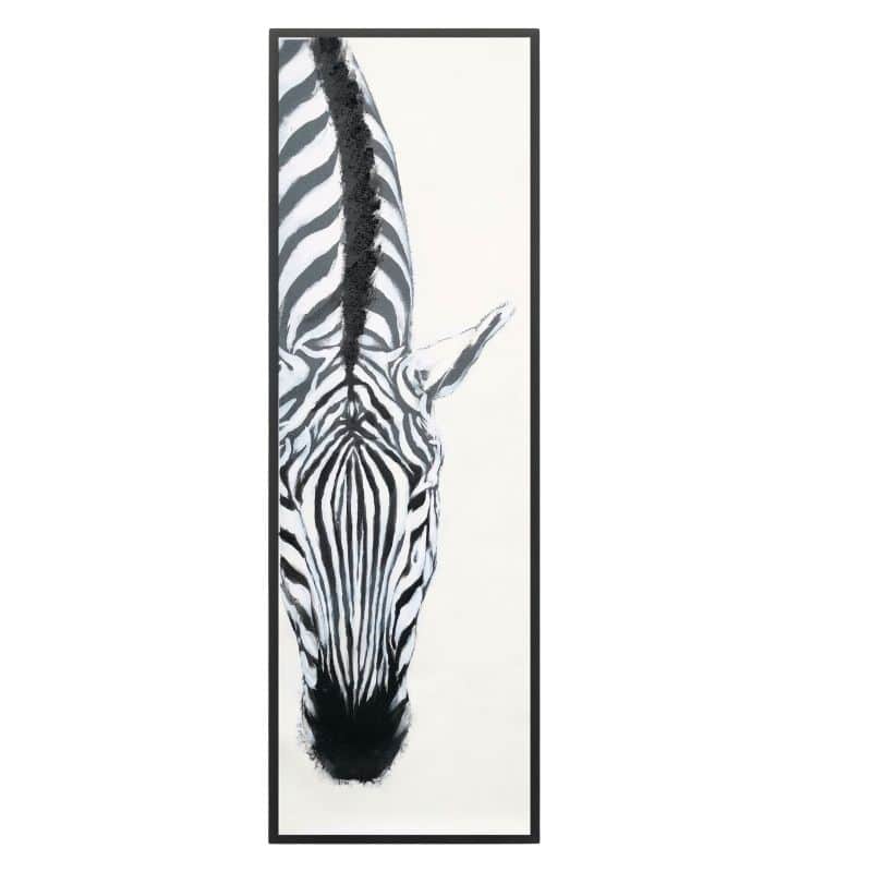 Classic Zebra w Artificial Fur Framed Canvas Wall Art 90cm