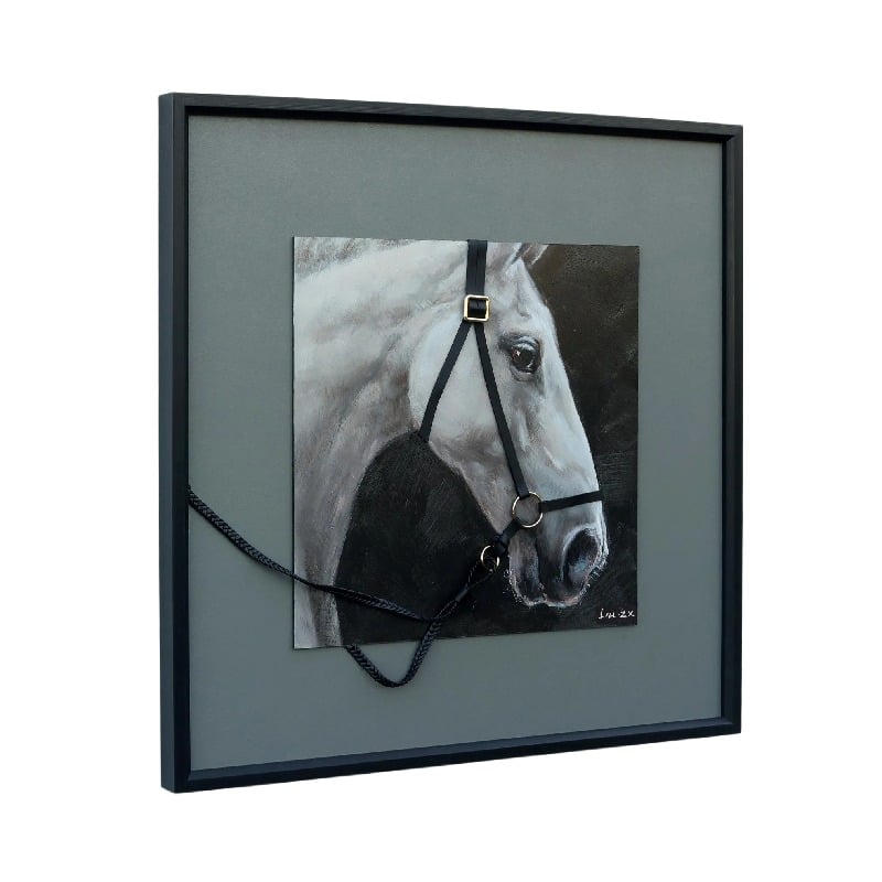 Horse w 3D Bridle Framed Canvas Wall Art 60cm - Image 3