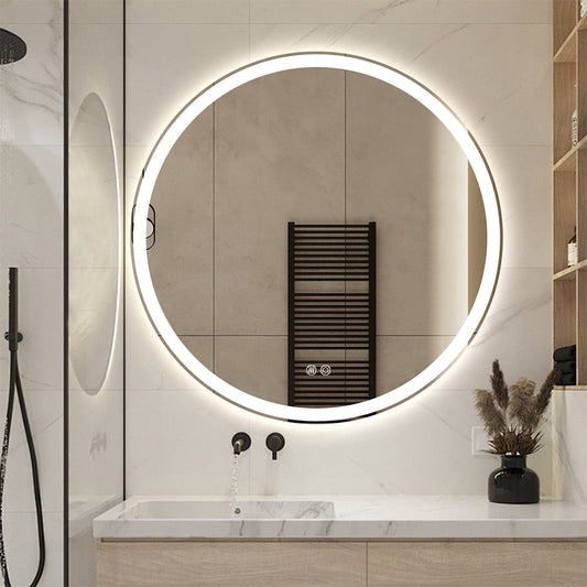 Round LED Mirror 60cm Frosted Defogger Dimmable 25mm Strip