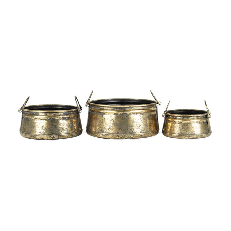 Set 3 Nested Vintage Pots Handles 38x17cm - Image 3