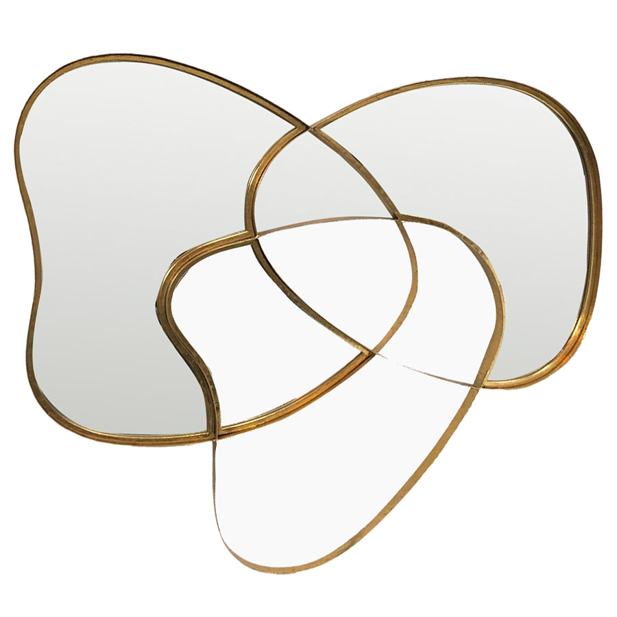 Lustre Gold Asymmetric Wall Mirror 72x74cm