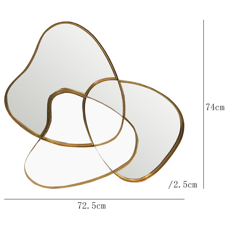Lustre Gold Asymmetric Wall Mirror 72x74cm - Image 3