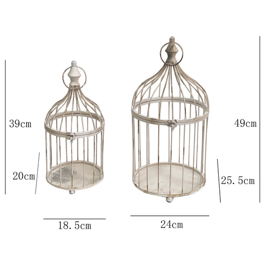 Set 2 Nested French Provincial Cone-Shape Birdcages 24x50cm - Image 2