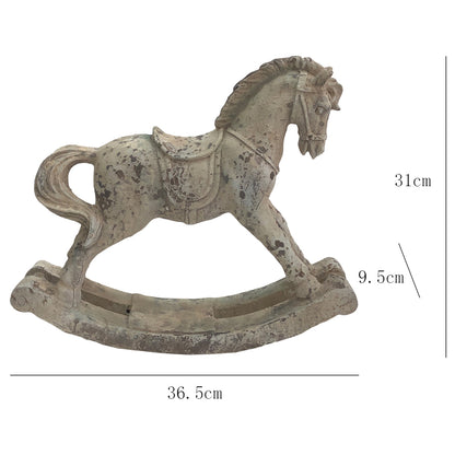 Antique Finish Rocking Horse 37x31cm - Image 3