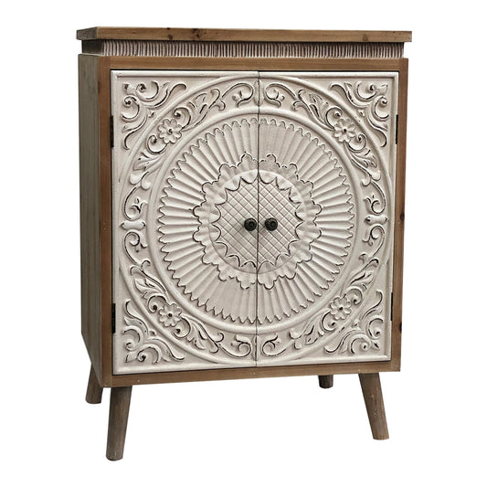 Moulded Mandala Double-Door Cabinet 65x87cm