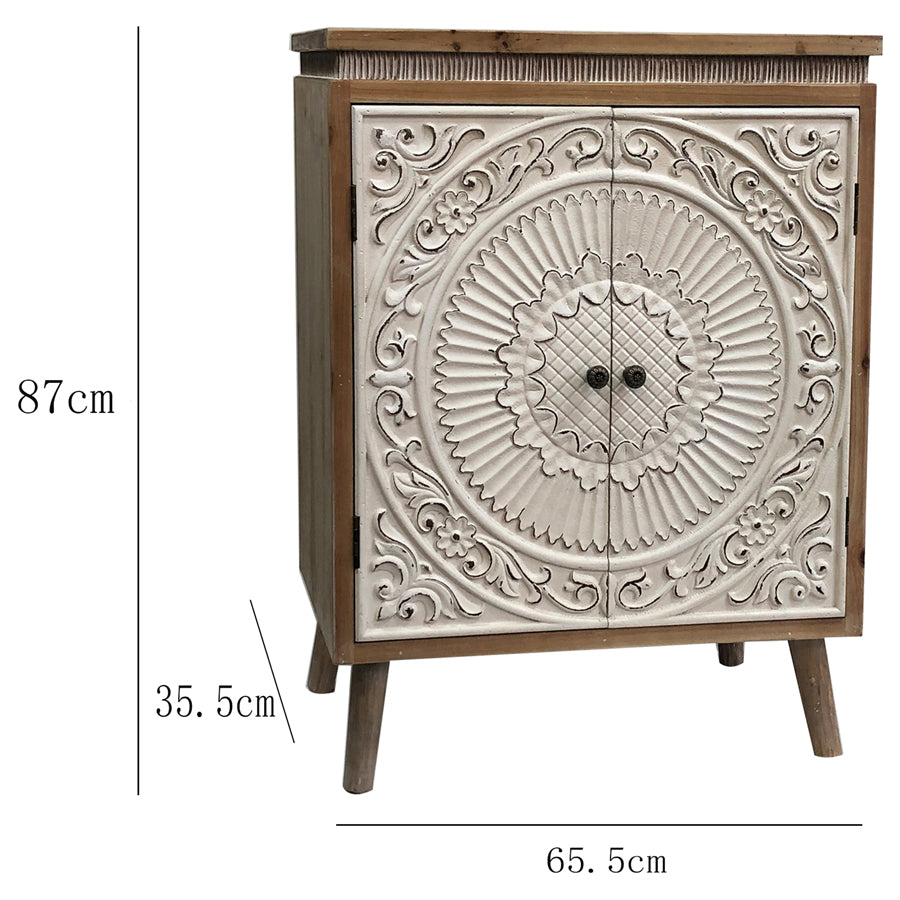 Moulded Mandala Double-Door Cabinet 65x87cm - Image 3