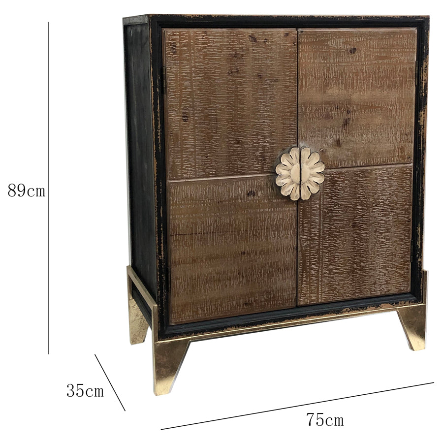 Palais Distressed Double-Door Cabinet 75x89cm - Image 3