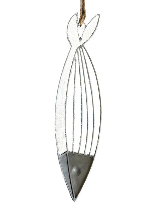 Hanging Fish Wall Decor W Rope 52cm