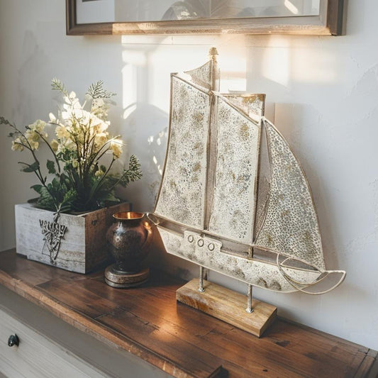 Distressed Finish Sail Boat Ornament 56cm