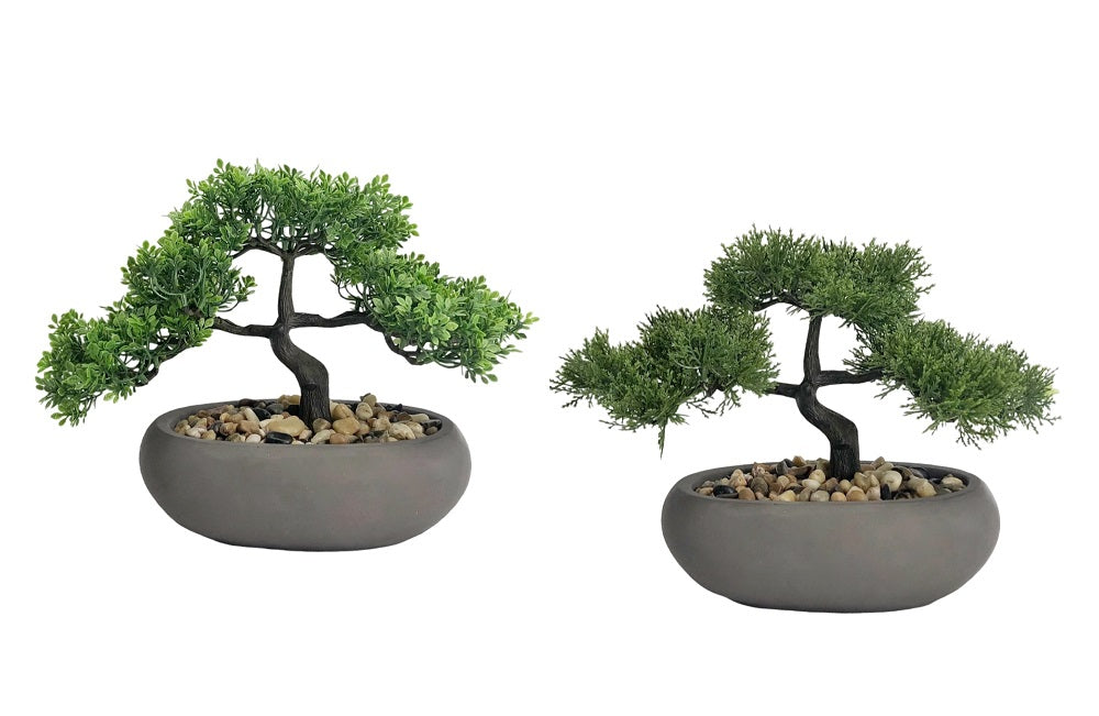 Set 2 Artificial Bonsai in Ceramic Pot 30cm