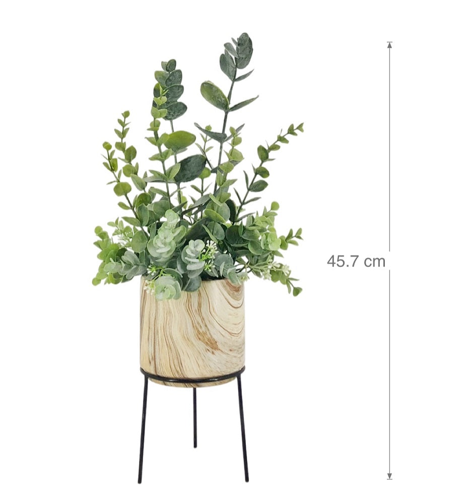 Artificial Plant in Ceramic Pot w/ Stand 45cm
