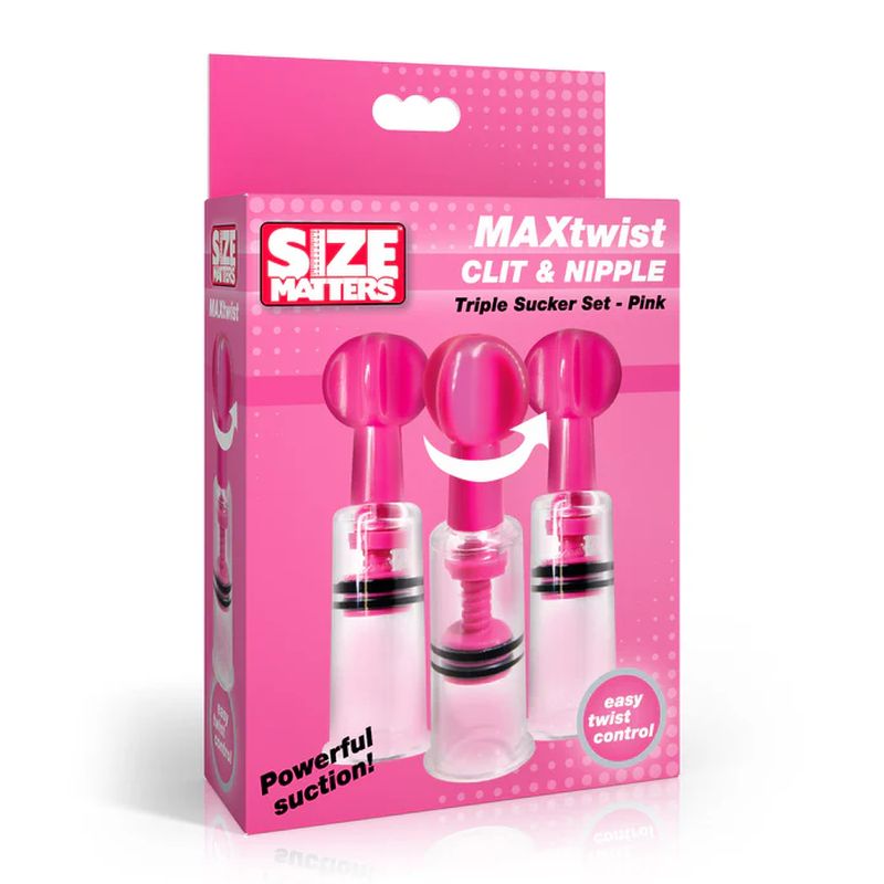 MAXtwist Clit Nipple Sucker Set 3 Pc Pink