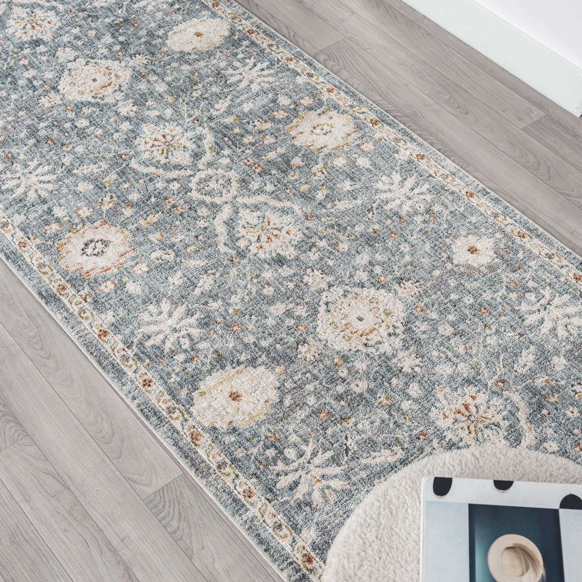 Adelia 649 Denim Transitional Hallway Runner