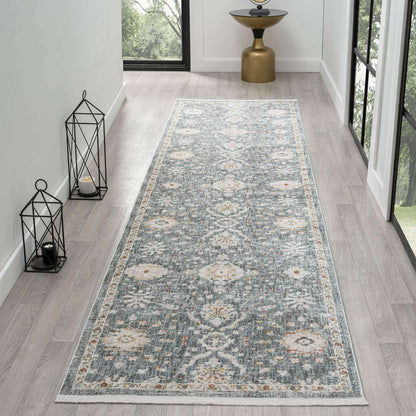 Adelia 649 Denim Transitional Hallway Runner