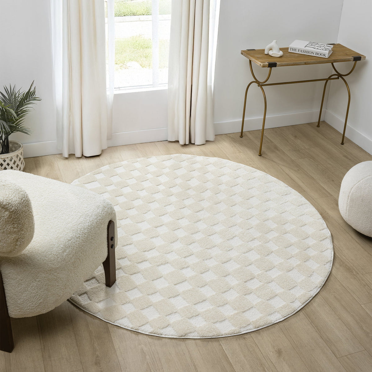 Admire 665 Linen Contemporary Round Rug