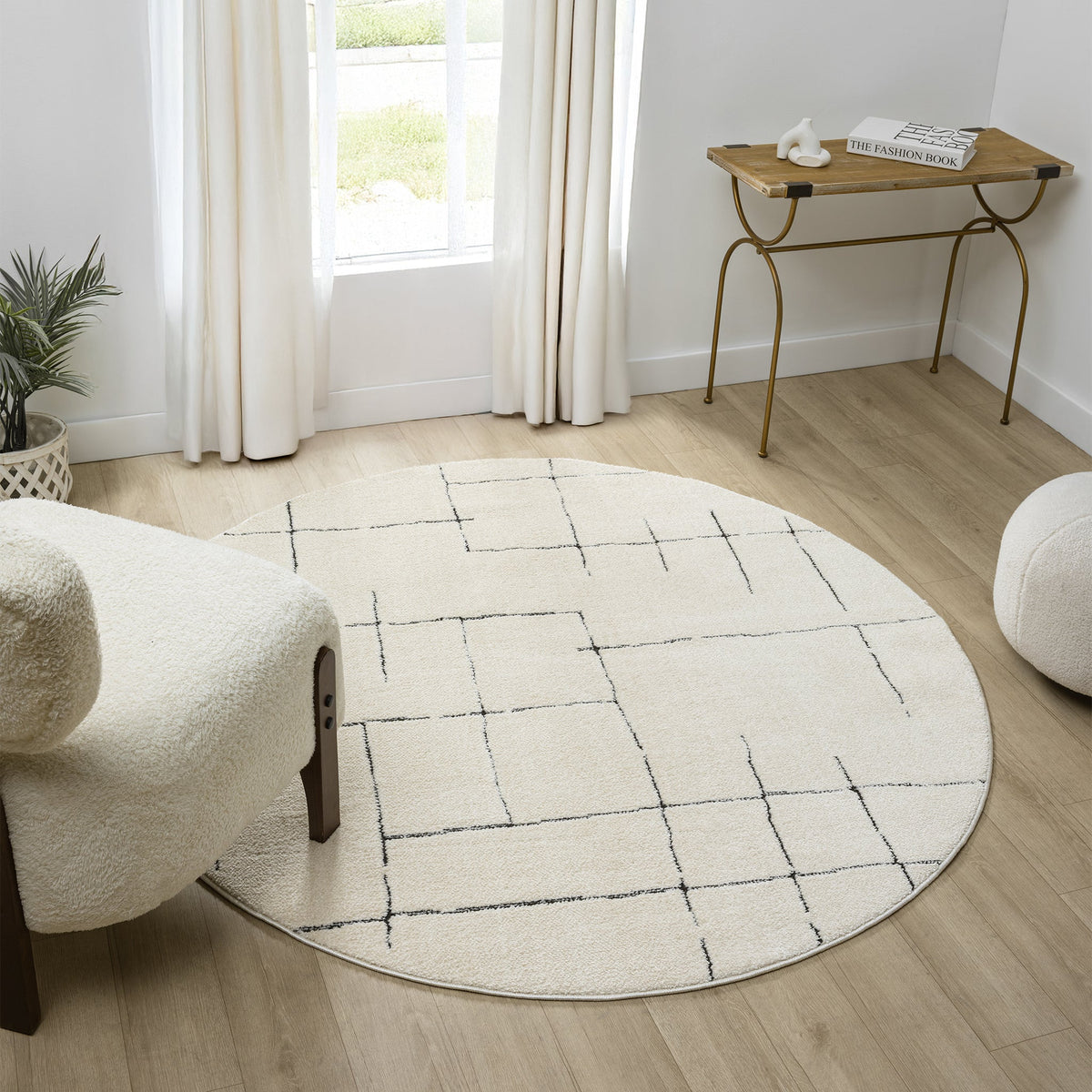 Admire 670 Vanilla Contemporary Round Rug