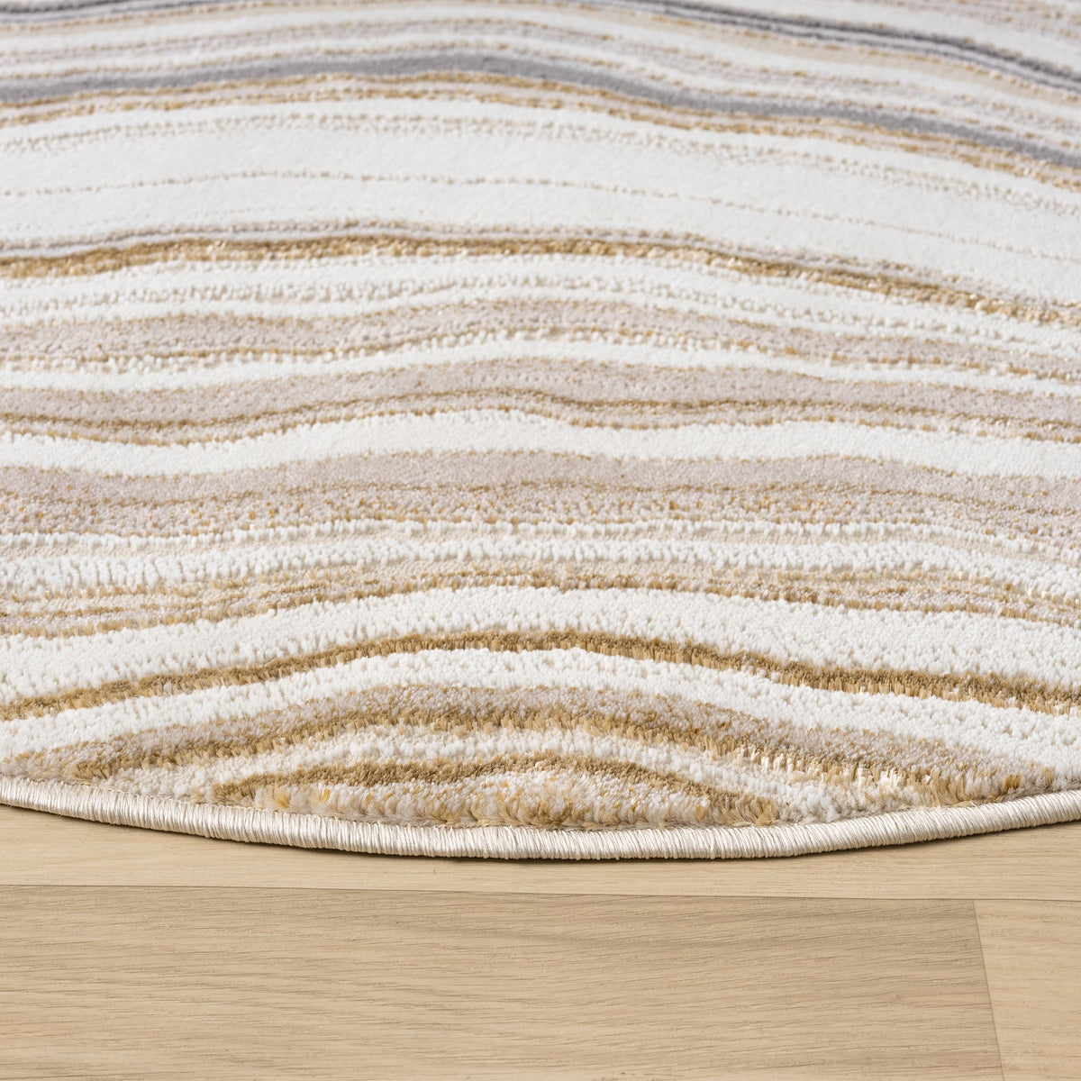 Amber 185 Stone Abstract, Geometric Round Rug