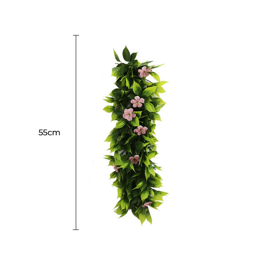 Artificial Extendable Hanging Pink Flowering Violet Garland UV Resistant 55cm