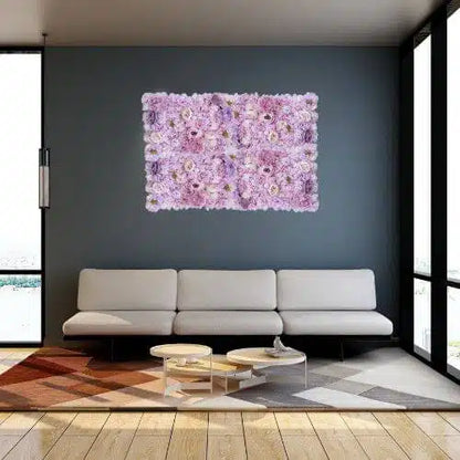 Artificial Flower Wall Backdrop Panel 40cm x 60cm Faux Pink Flowers - Image 2