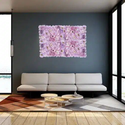 Artificial Flower Wall Backdrop Panel 40cm x 60cm Faux Pink Flowers - Image 2
