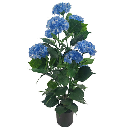 Premium Artificial Flowering Blue Hydrangea Tree 90cm UV Resistant