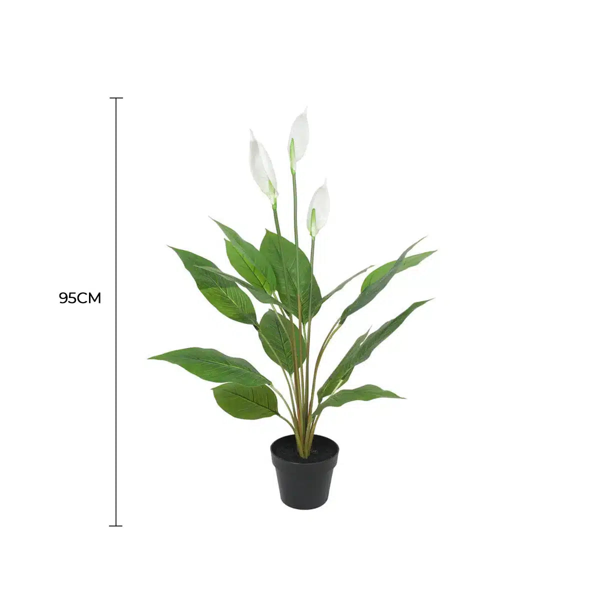Artificial Flowering White Peace Lily / Calla Lily 95cm - Image 2
