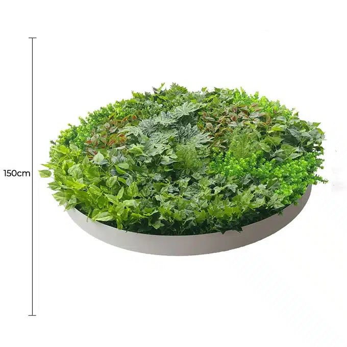 Artificial Green Wall Disc Art 150cm Dense Green Sensation (Fresh White) - Image 2