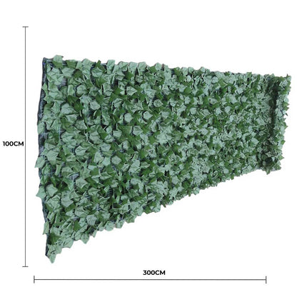 Artificial Ivy Leaf Hedging & Privacy Screen (Shade Cloth Backing Fake Ivy) 3m X 1m Roll - Image 2