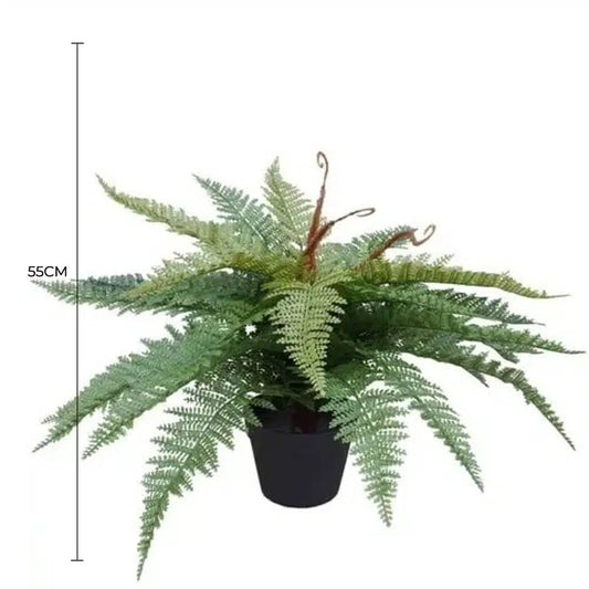 Artificial Potted Fishtail Fern 55cm - Image 2