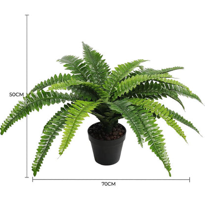Artificial Potted Natural Green Boston Fern (50cm high 70cm wide) - Image 2