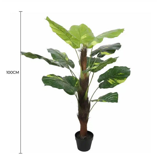 Artificial pothos plant on a pole in pot, 100cm, view 2