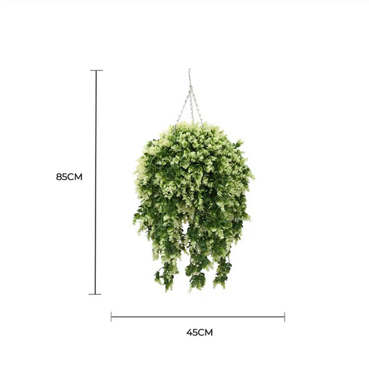 Artificial Spring Evergreen Hanging Basket UV Resistant 43cm