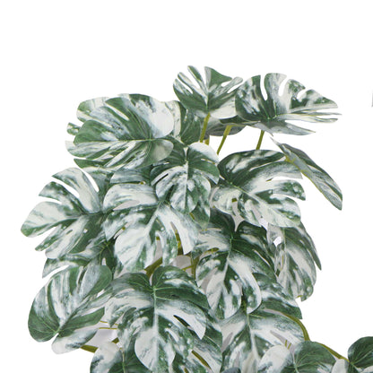 Artificial White & Green Monstera Albo Variegata 45cm - Image 3