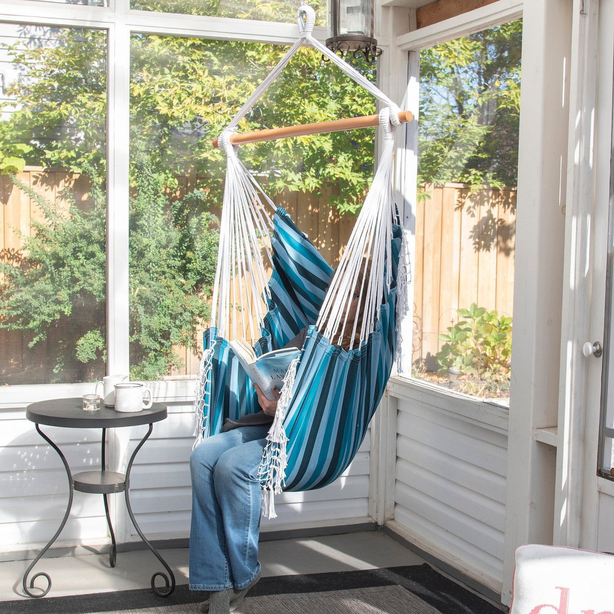 Vivere Brazilian Hammock Chair - Blue Lagoon