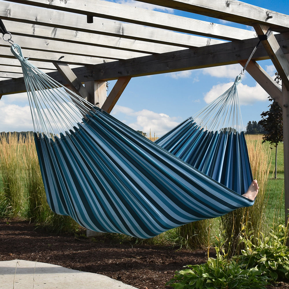 Vivere Brazilian Style Cotton Hammock - Blue Lagoon